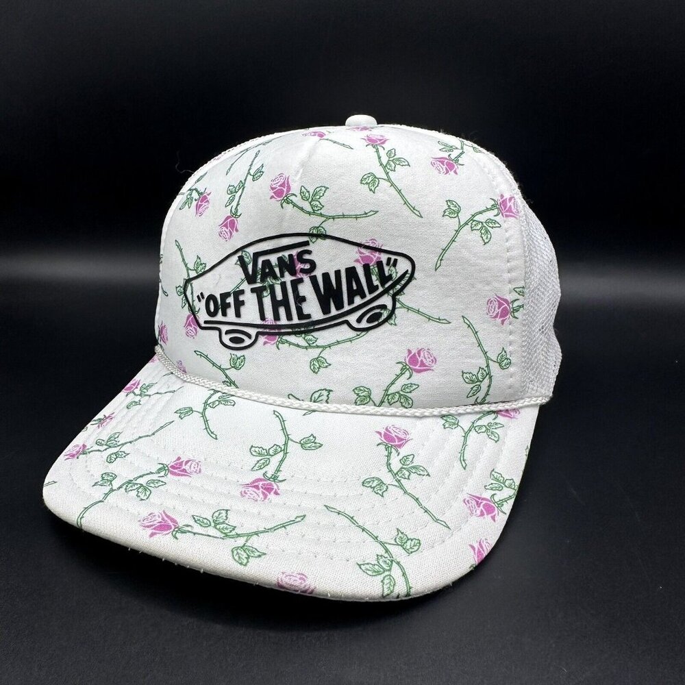 Vans Off The Wall Floral Trucker Cap Mesh Hat Floral Roses Snapback OTTO Tag